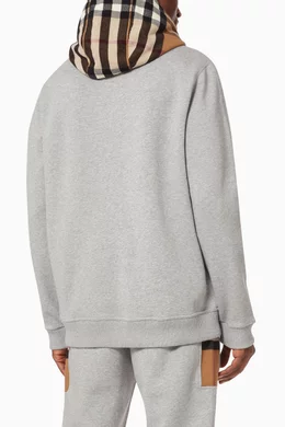 Vintage check detail cotton blend new arrivals sweatshirt