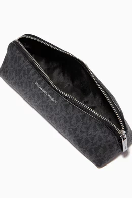 Buy Michael Kors Black Pencil Pouch in Logo Canvas for Men in UAE