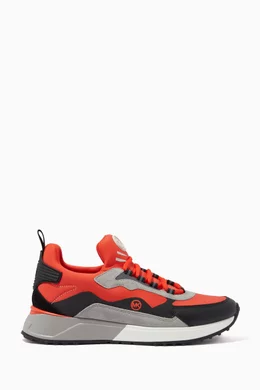 Buy Michael Kors Orange Theo Sport Sneakers in Scuba Mixed