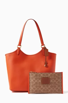 Orange clearance coach tote