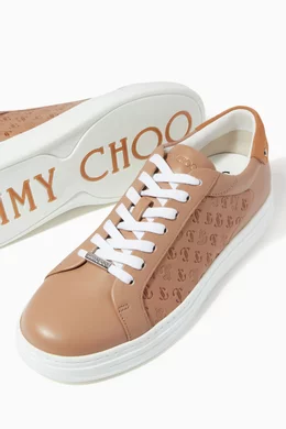 Buy Jimmy Choo Brown Rome F Sneakers in JC Leather for Women in