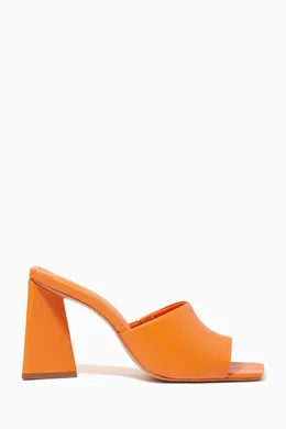 Orange mule heels hot sale