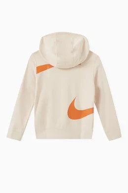 Buy Nike Neutral Sportswear Swoosh Full Zip Hoodie in Fleece for Boys in UAE Ounass