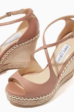 Buy Jimmy Choo Pink Dakota 120 Wedge Sandals in Nappa for Women in