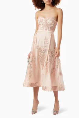 Bcbg strapless embroidered lace gown hot sale