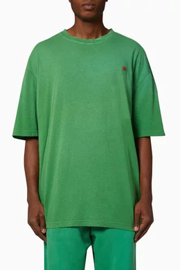 Buy Acne Studios Green Crew Neck T Shirt in Organic Cotton for Men in UAE Ounass