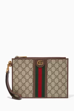 Buy Gucci Neutral Ophidia Pouch in GG Supreme Canvas for Men in UAE Ounass
