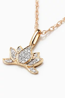 Diamond lotus pendant discount