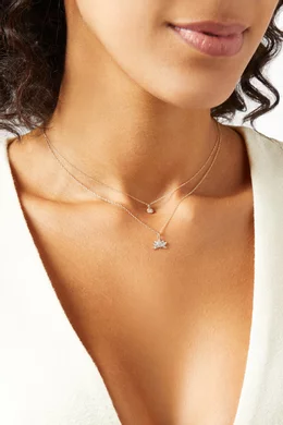 Buy STONE AND STRAND Yellow Pav Diamond Lotus Necklace in 10kt Yellow Gold for Women in UAE Ounass