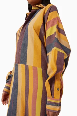 Orange oversized shirt dress hot sale