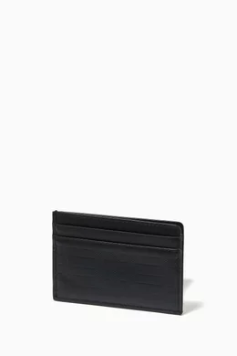 Check embossed leather shop card case