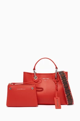 Buy Emporio Armani Orange My EA Small Tote Bag in Faux Leather for