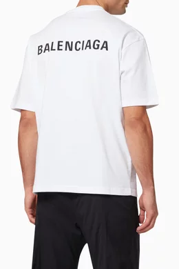 Buy Balenciaga White Logo Medium Fit T shirt in Cotton Jersey for Men in UAE Ounass