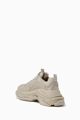 Buy Balenciaga Neutral Triple S Sneakers in Leather Mesh for