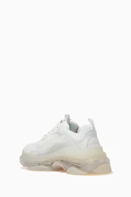 Buy Balenciaga White Triple S Clear Sole Sneakers in Double Foam