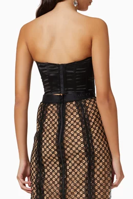 GG net corset in black