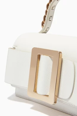 Buy BOYY White Fred 19 Top Handle Bag in Grained Calfskin for