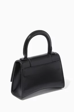 Buy Balenciaga Black Hourglass Mini Top Handle Bag in Calfskin for Women in UAE Ounass