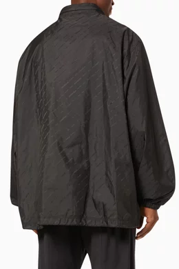 Buy Balenciaga Black Allover Logo Rain Jacket in Nylon Jacquard