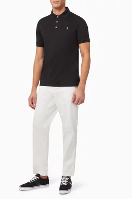 Black slim fit polo shirt 2025