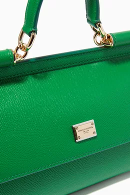 Buy Dolce Gabbana Green Sicily Long Medium Top Handle Bag in