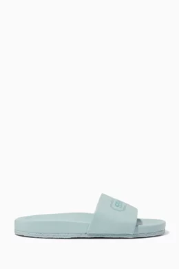 Buy Coach Blue Alexis Slides in Leather for Women in UAE Ounass