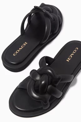 Coach black sales thong sandals