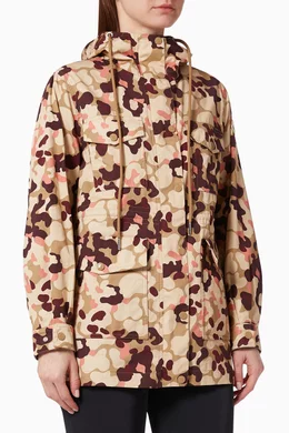 Buy Moncler Pink Treberon Camo Parka in Cotton Gabardine for Women