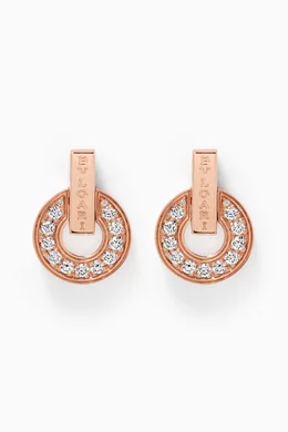 Rose gold BVLGARI BVLGARI Earrings Pink with 0.38 ct Diamonds