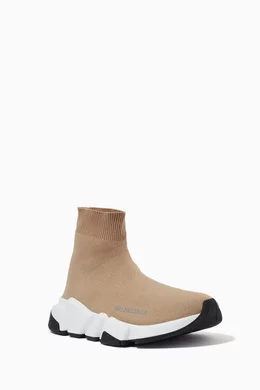 Buy Balenciaga Neutral Speed Sneakers in Recycled Knit for Women
