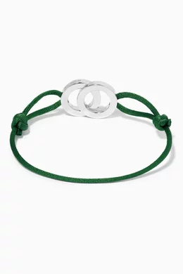 Buy BVLGARI Green BVLGARI BVLGARI Bracelet in Sterling Silver for