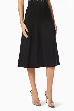 Flared midi skirt deals