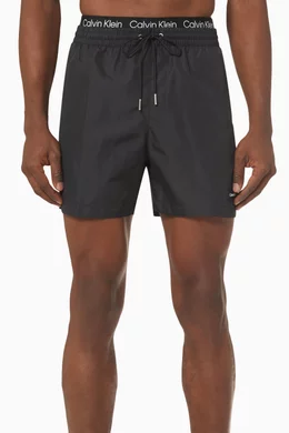 Calvin klein double waistband swim shorts black store