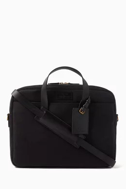 Canvas and cheap leather laptop bag