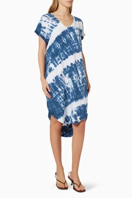 Buy Bassike Blue Sunburst Dye T shirt Dress in Jersey for Women in UAE Ounass