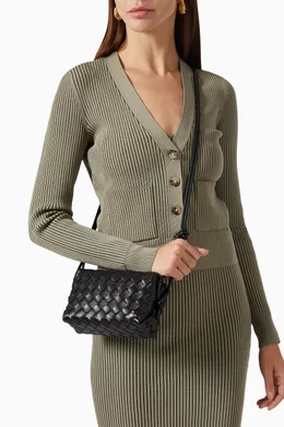Bottega veneta mini full flap intrecciato crossbody bag deals