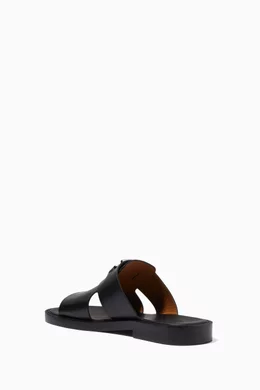 Mens leather slide sandals sale