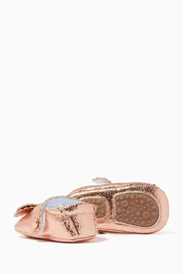 Pink and hotsell gold baby shoes