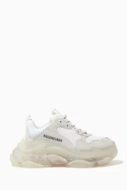 Buy Balenciaga White Triple S Clear Sole Sneakers in Double Foam Mesh for Women in UAE Ounass