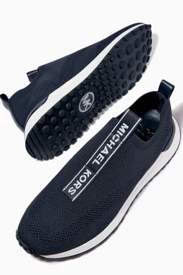 Buy Michael Kors Blue Miles Slip on Sneaker in Stretch Knit for
