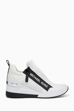 Michael kors shop white wedge sneakers