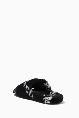 White shop fur slides