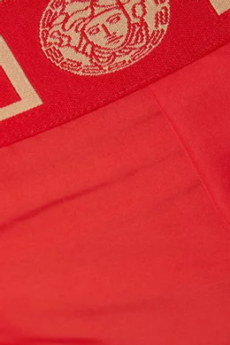 Red versace 2024 swim shorts