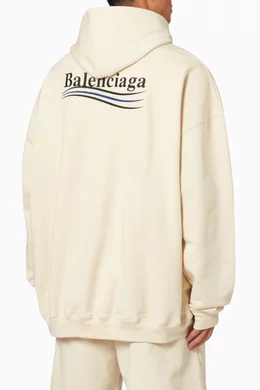 Buy Balenciaga Neutral Political Campaign Large Fit Hoodie in