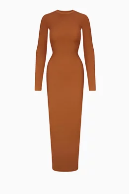 High neck hot sale long sleeve dress