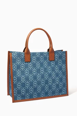 Buy SANDRO Blue Logo printed Tote Bag in Denim for Women in UAE