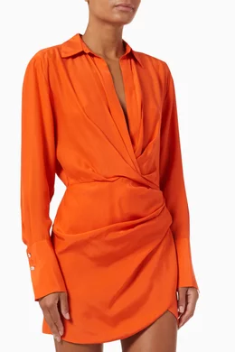 Orange silk mini dress store