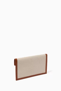 Ysl uptown pouch in canvas and smooth 2025 leather