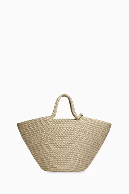 Buy Balenciaga Neutral Ibiza Medium Basket Bag in Cord for Women