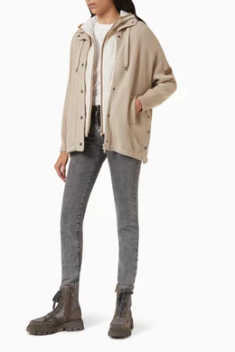 Buy Brunello Cucinelli Neutral Padded Hooded Jacket for Women in